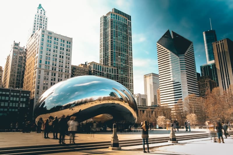 Millennium Park and Cloud Gate (The Bean)